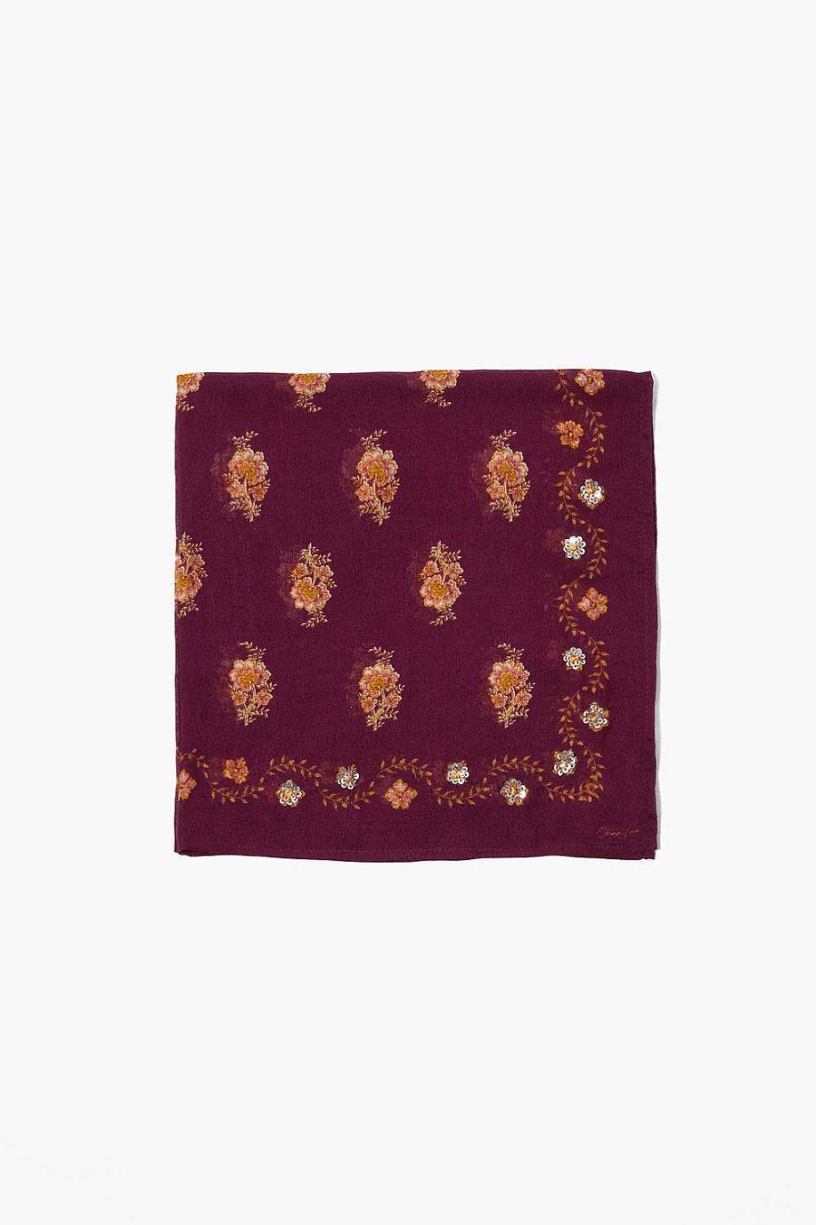 Accessory Chan Luu | Floral Print Bandana Grape