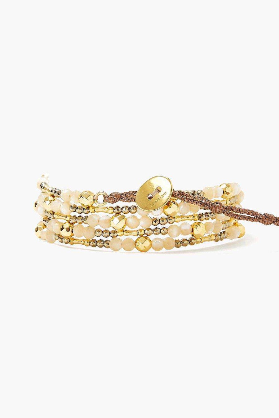 Jewelry Chan Luu | Pyrite And Gold Mix Naked Wrap Bracelet