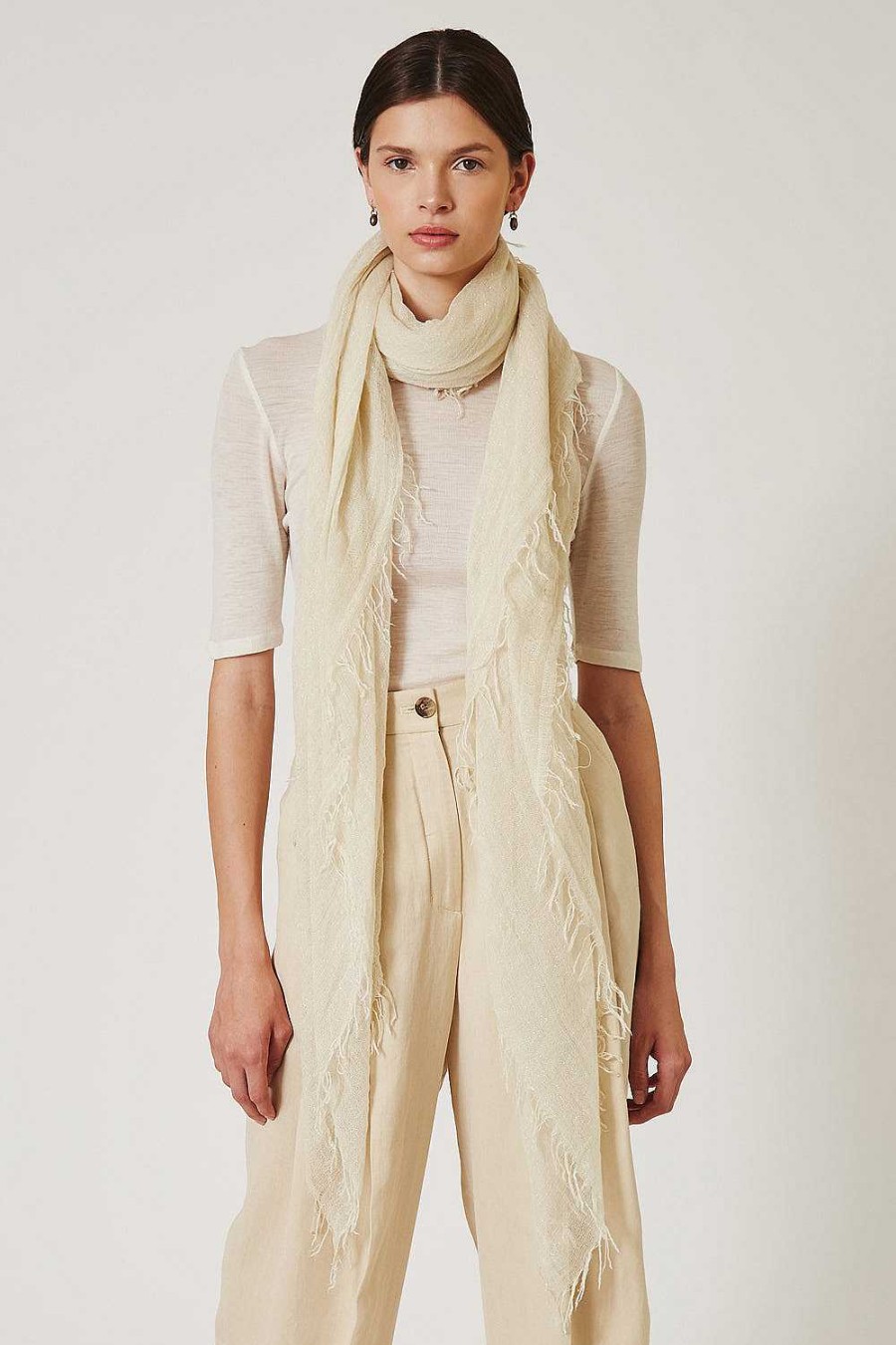 Accessory Chan Luu | Seed Pearl Metallic Cashmere And Silk Scarf