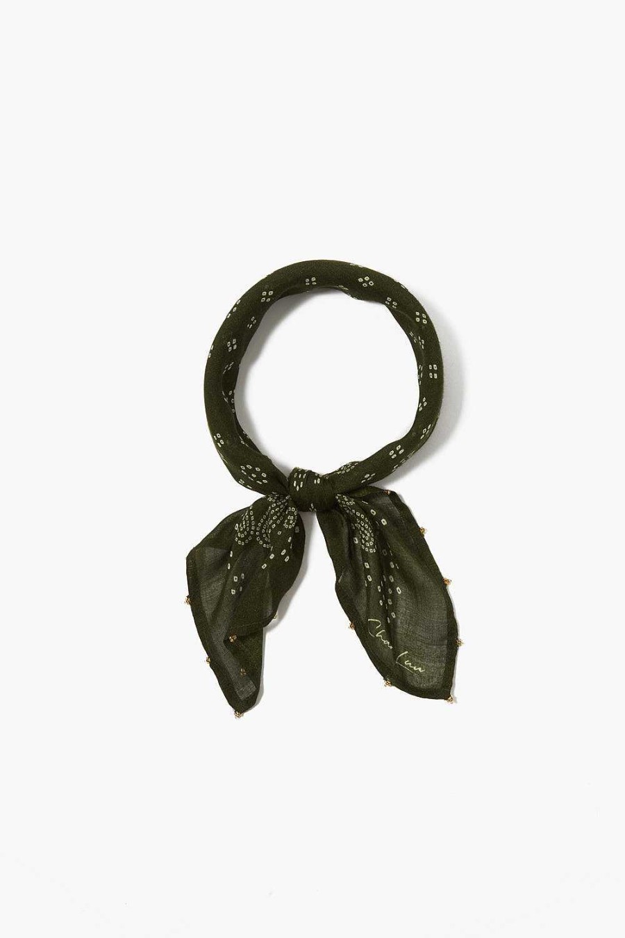 Accessory Chan Luu | Dotted Paisley Bandana Green