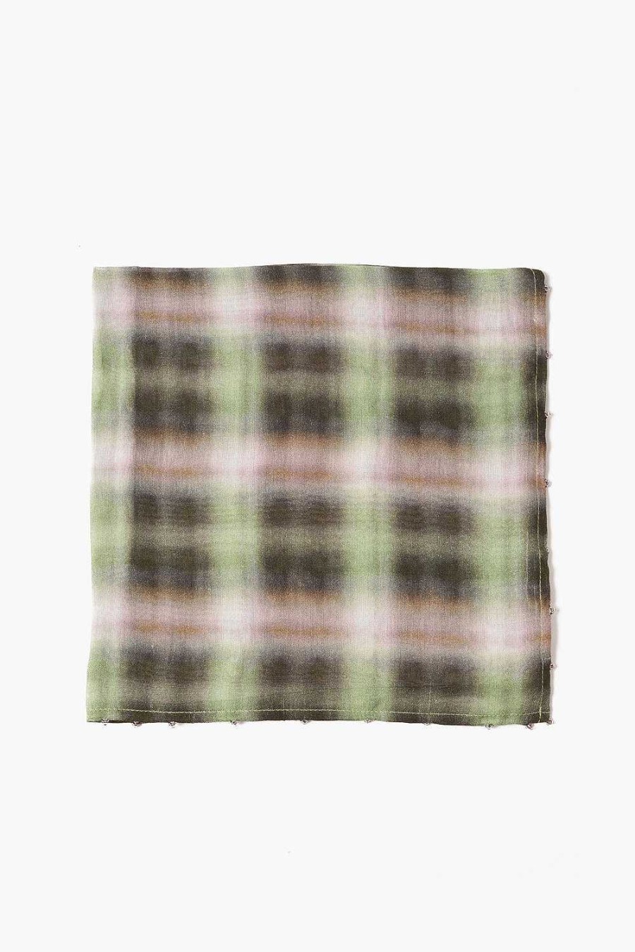 Accessory Chan Luu | Plaid Print Bandana Dark Forest